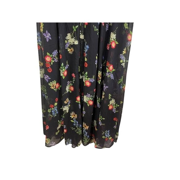 Torrid Floral Maxi Dress 1X Black Tropical Goth Fairy Whimsygoth Boho Western - Picture 6 of 16
